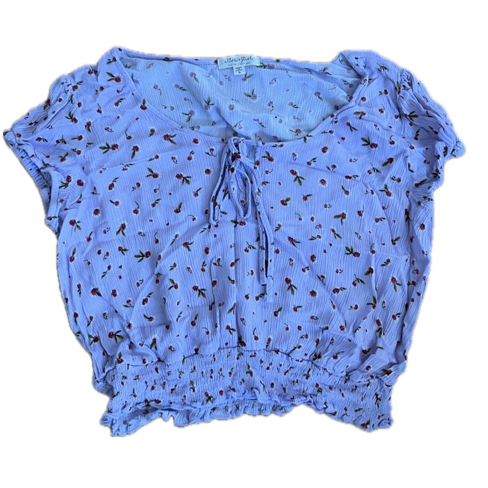 Purple floral pattern blouse